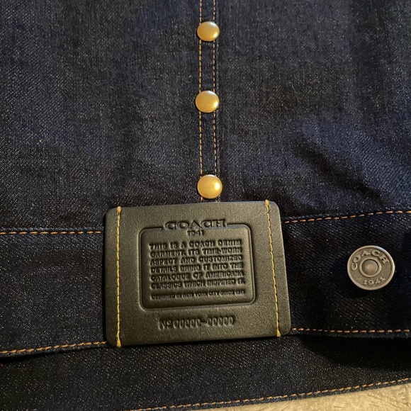 Coach Denim Shearling Embellished Jacket, NWOT. Size 6. - Picture 13 of 14